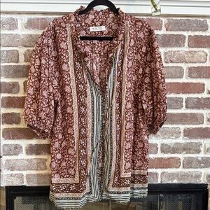 We the Free Border Batik Buttondown Top, Size large